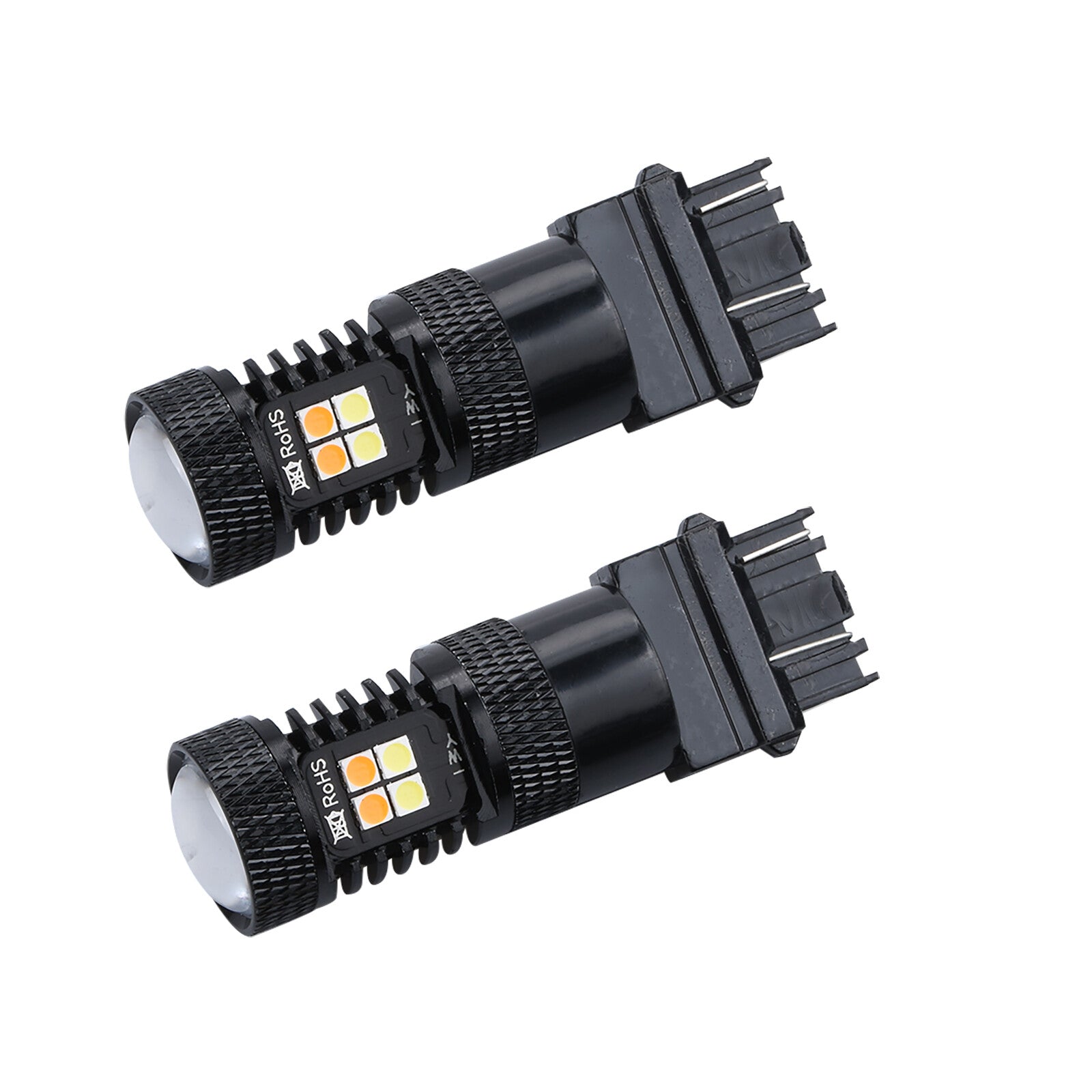 2x Switchback LED Turn Signal Lights Anti Hyper Flash White Amber Dual Color