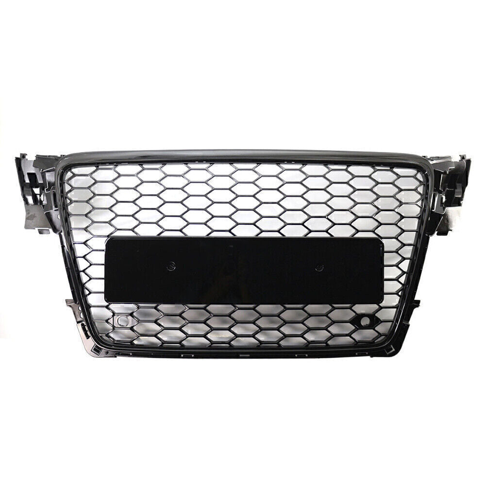 Black RS Honeycomb Mesh Front Hood Bumper Grill Grille for Audi A4 B8 2009-2012