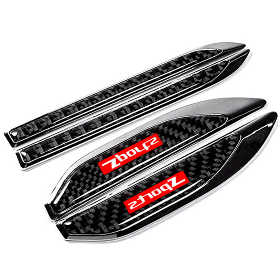 2PCS Carbon Fiber Car Side Fender Vent Air Wing Cover Exterior Trim Accessories