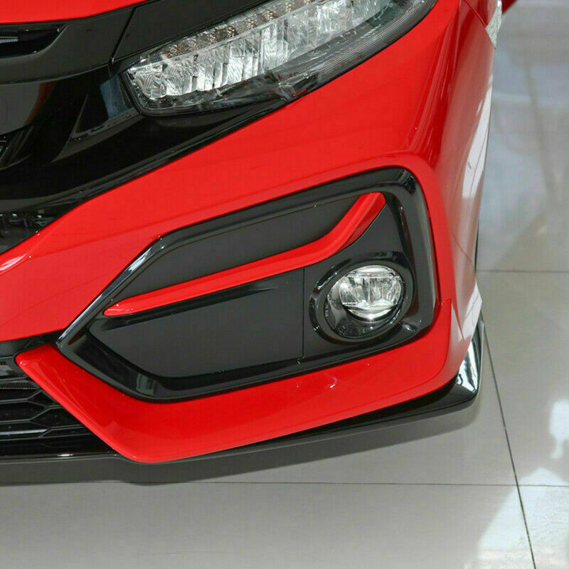 for Honda for Civic Hatchback 2016-2021 Black+Red Front Fog Light Lamp Panel Cover
