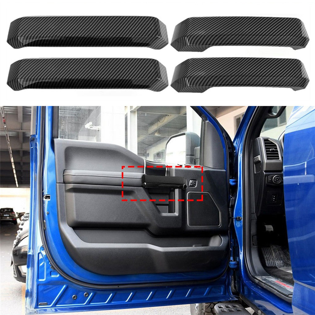 Carbon Fiber For 15-20 for Ford F-150 Inner Door Handles Cover Trim Accessories 4PCS