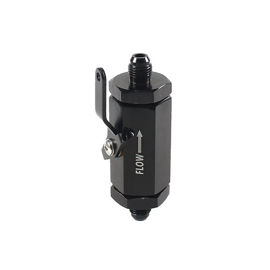 -6AN 6AN Aluminum Inline Fuel Shut Off Valve Cut Off w/ Cable Lever Flow Control
