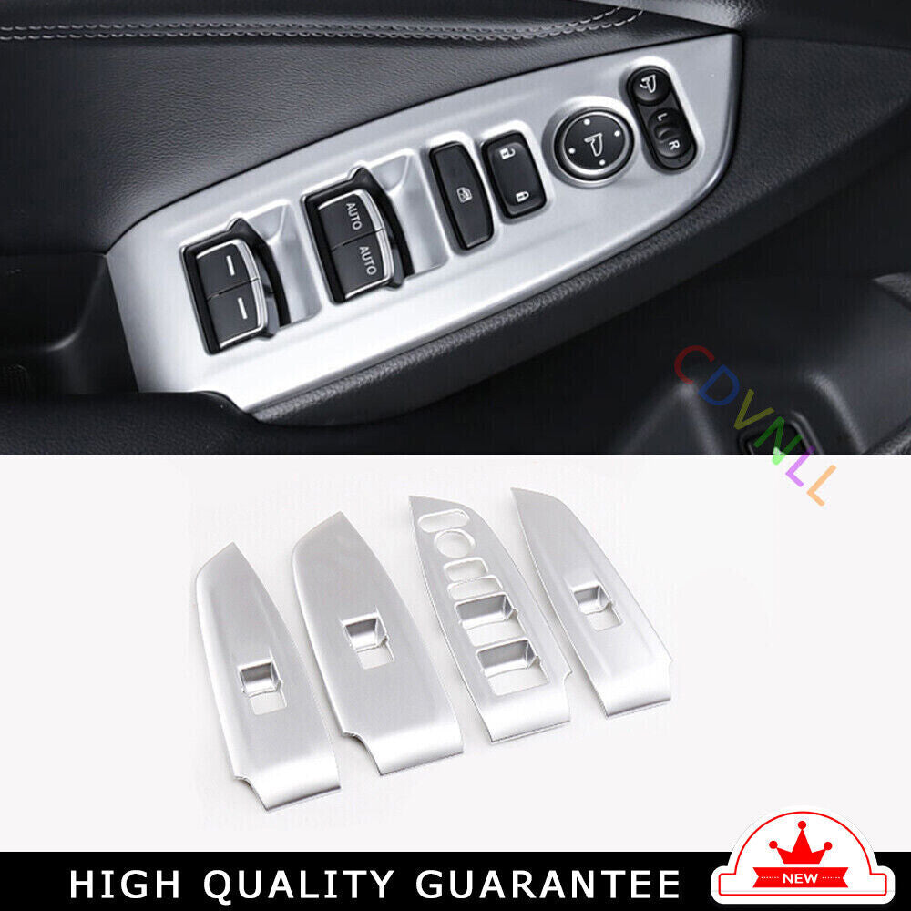Glass Window Lifting Lock Panel Trim for Honda Accord 10th 18-2022 Sliver Matte