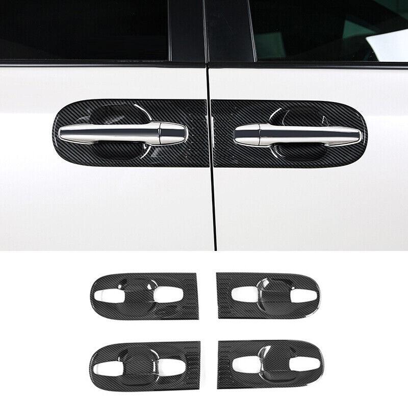 Carbon Fiber Exterior Side Door Bowl Cover Trim 8pcs for Toyota for Sienna 2011-2020
