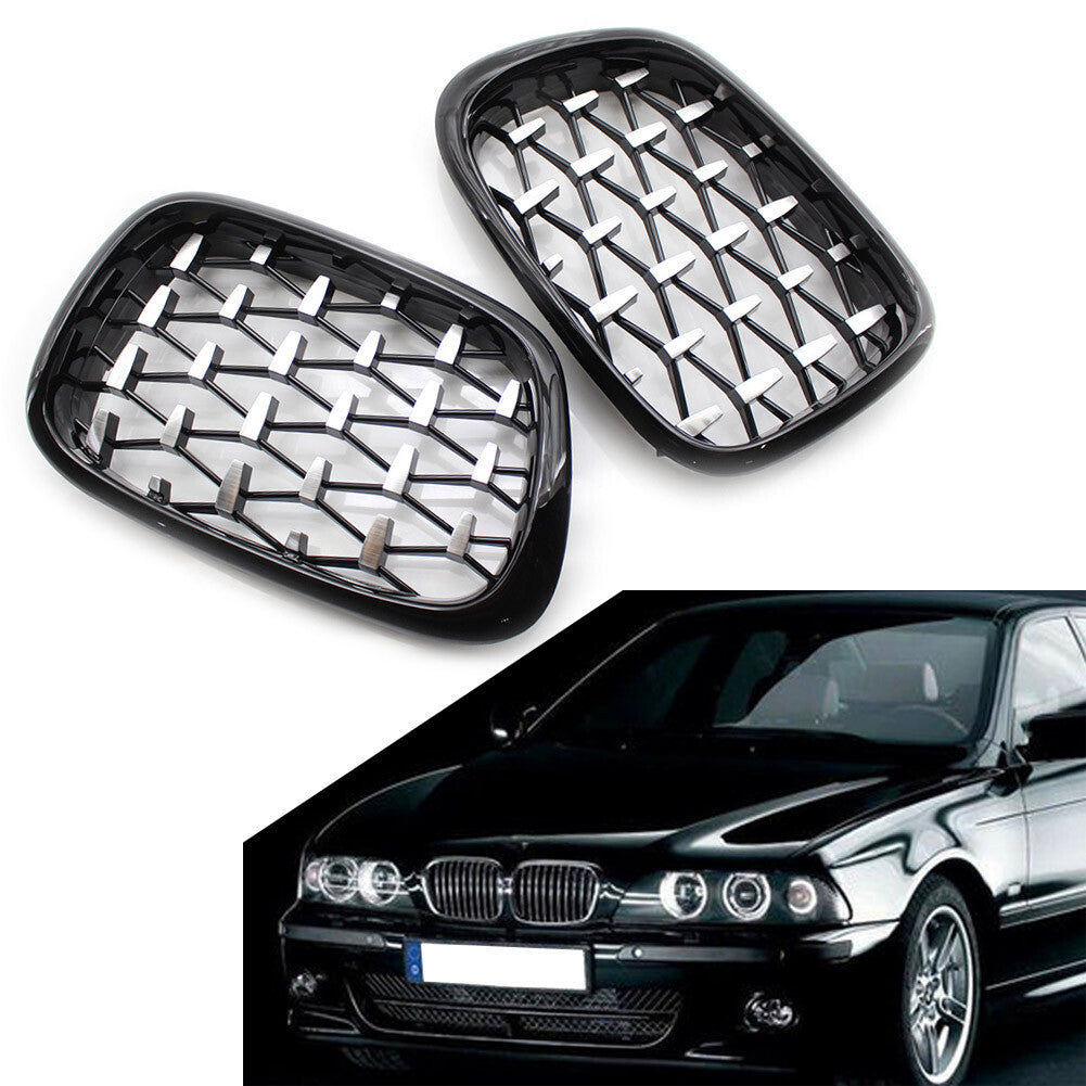 for BMW E39 5-Series 99-03 Diamond Meteor Latest Style Front Kidney Grille