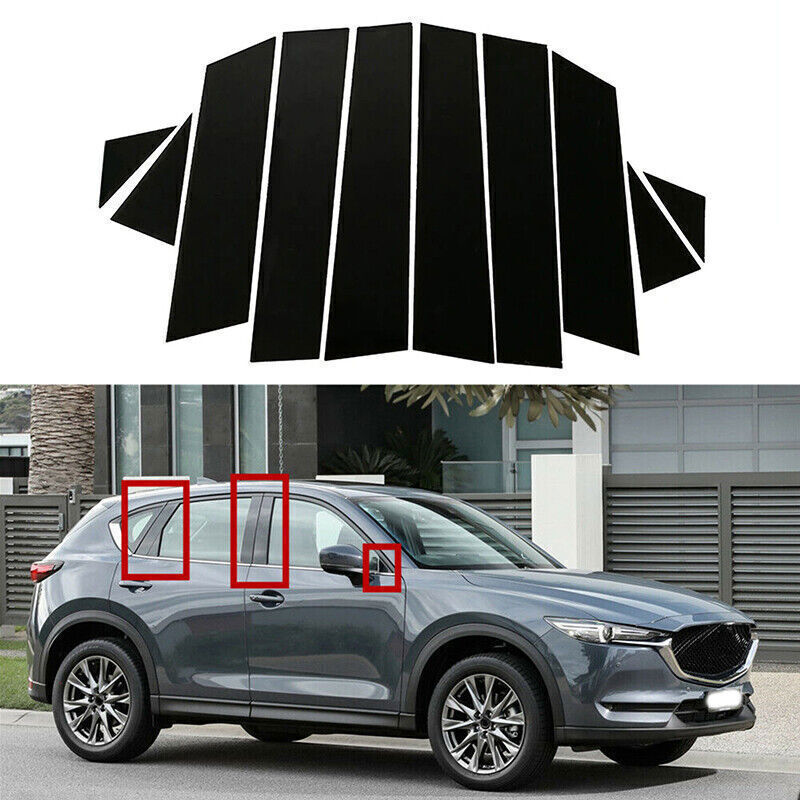 for Mazda CX-5 17-2022 Piano Black Pillar Posts Door Window Molding Strip Trims