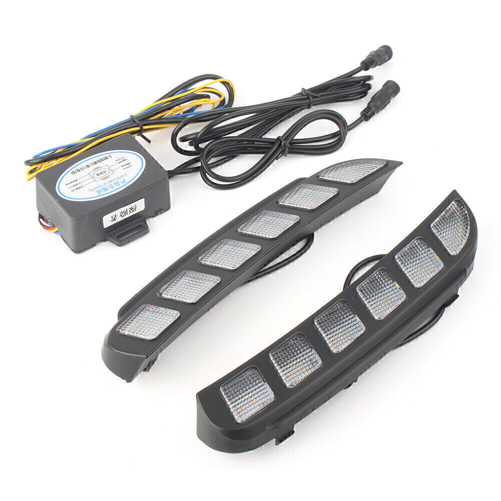 2X LED Daytime Running Fog Lights Signal Lamp DRL for Ford Explorer 2016-2017
