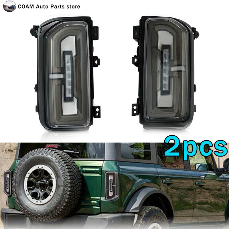 Two full LED taillight assemblies for Ford for Mustang (around 2021, 2022, and 2023).