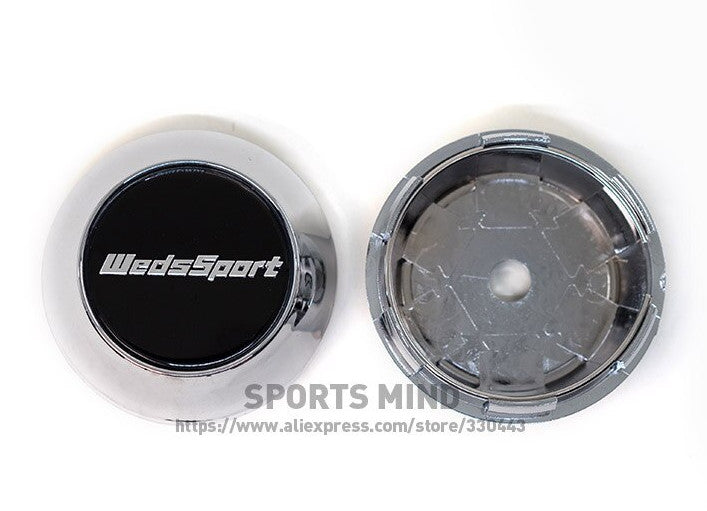 4x69mm Weds Sport Black Chrome Decal Wheel Center Cap Badge Edge Cap Hub Cap
