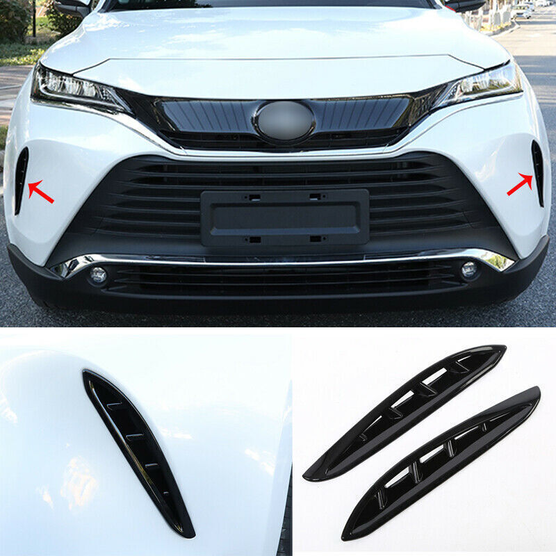 2P Glossy Black Front Bumper Air Inlet Cover Trim ABS for Toyota Venza 2021-2023