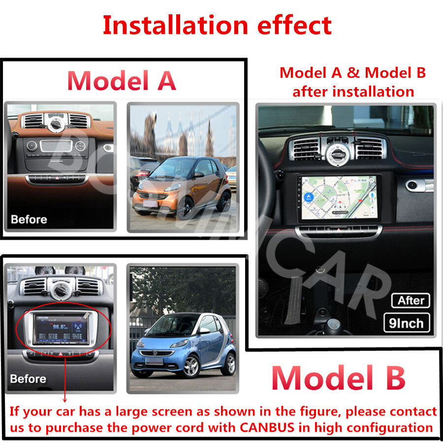 For CarPlay Car Stereo Radio GPS Fit for Mercedes Benz for Smart Fortwo 2011 Cmaera