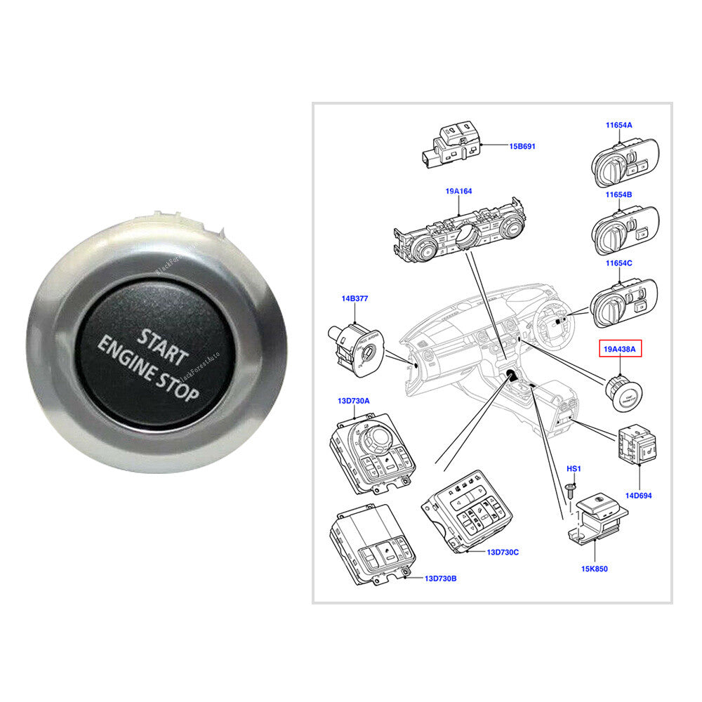 Engine Starter Ignition Switch Button for Land Rover LR4 Range Sport 10-16