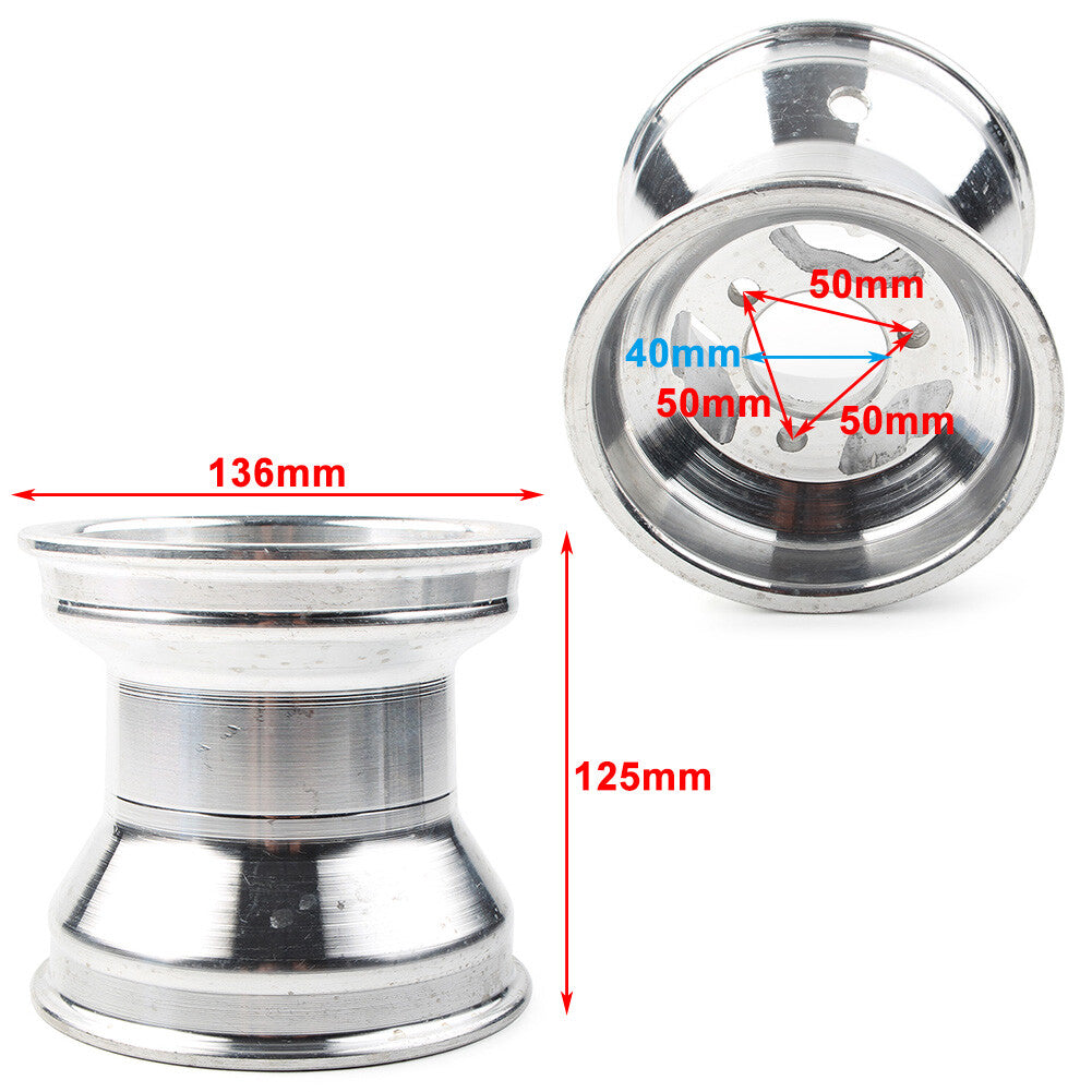 10X4.50-5 Front Wheel Rim Hub for GO KART KARTING ATV Buggy Aluminum Silver 2PCS
