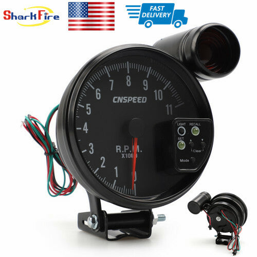 Universal JDM 5-in-7 Color Tachometer 1K RPM Speedometer with Shift Light