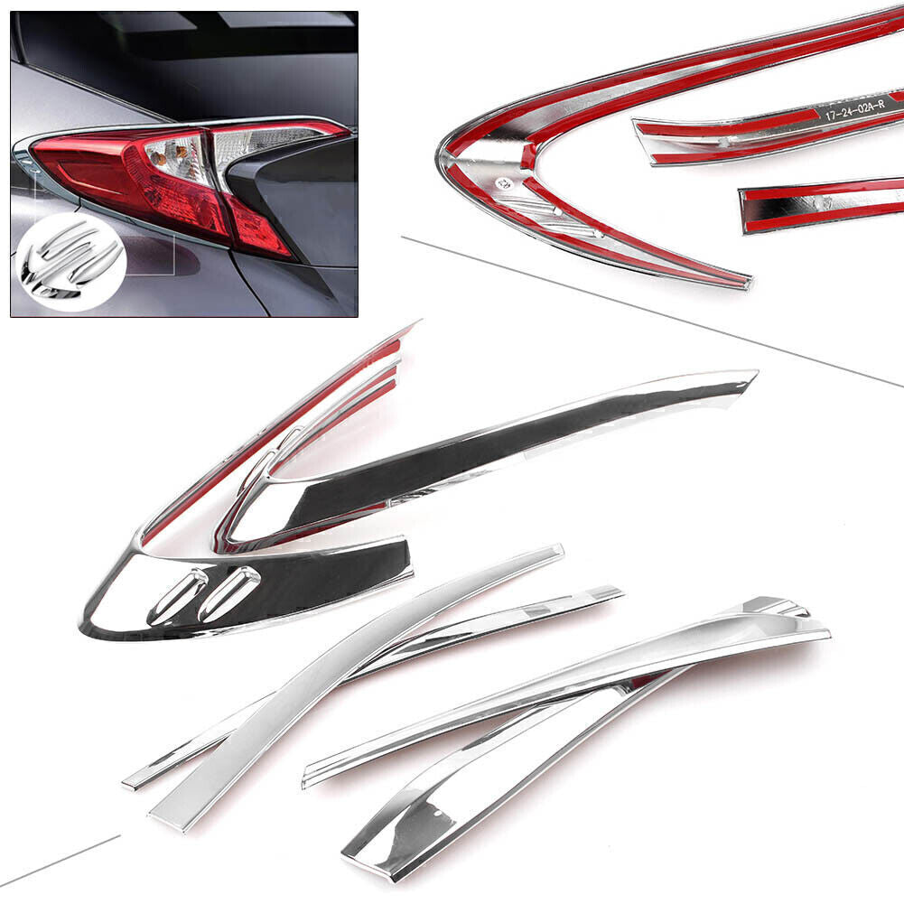 Rear Tail Light Lamp Cover Trim Set Chrome Fit for Toyota C-HR 2018 ABS Car