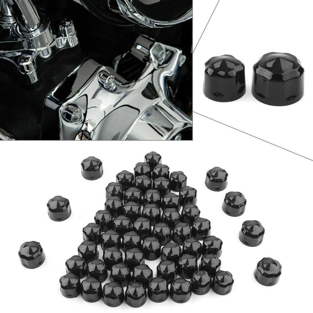 for Harley Road King Electra Glide 99-16 FLHX FLHTK Black Engine Bolt Cap Set
