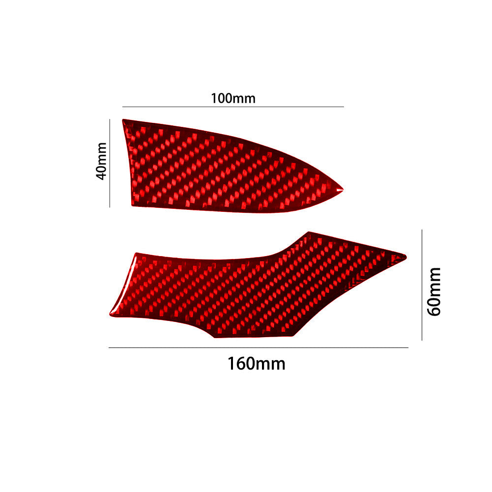 2x Red Carbon Fiber Left Of Climate Control Cover Trim for Ford Fiesta 2011-2015
