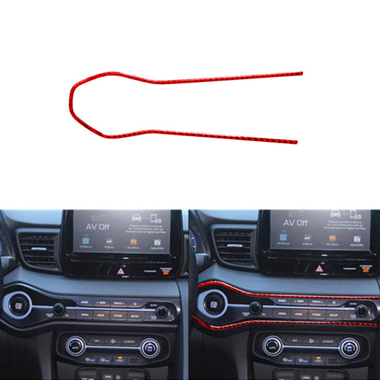 Red Carbon Fiber Radio Button Frame Trim Cover for Hyundai for Veloster JS 2019-2022