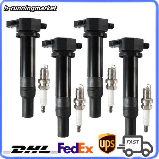 4x Ignition Coils + 4x Iridium Spark Plugs For 06-11 for Hyundai Accent for Kia Rio Rio5