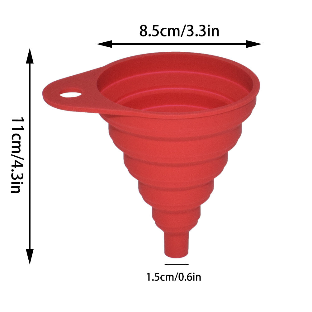 Silicone Funnel Collapsible Flexible Filling Funnel Oil Water Fuel Diesel ~