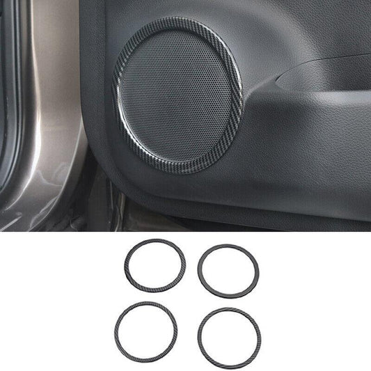 for Nissan Rogue Sport 2017-2021 Carbon Fiber Inner Door Speaker Frame Cover 4pc