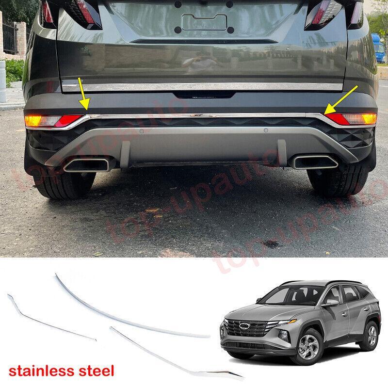 Chrome steel rear bumper fog light strip trim for 2022 and 2023 for Hyundai for Tucson