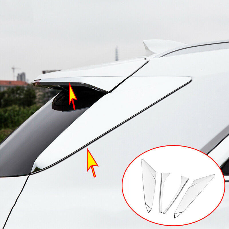 for Cadillac XT5 2016-2021 Chrome Rear Side Spoiler Wing D-pillar Cover Trim Kit