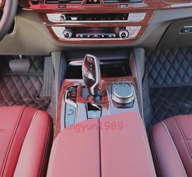 For 2018-22 for BMW 5 Series G30 Peach Wood Grain Gear Shift Box Panel Cover Trim 1P