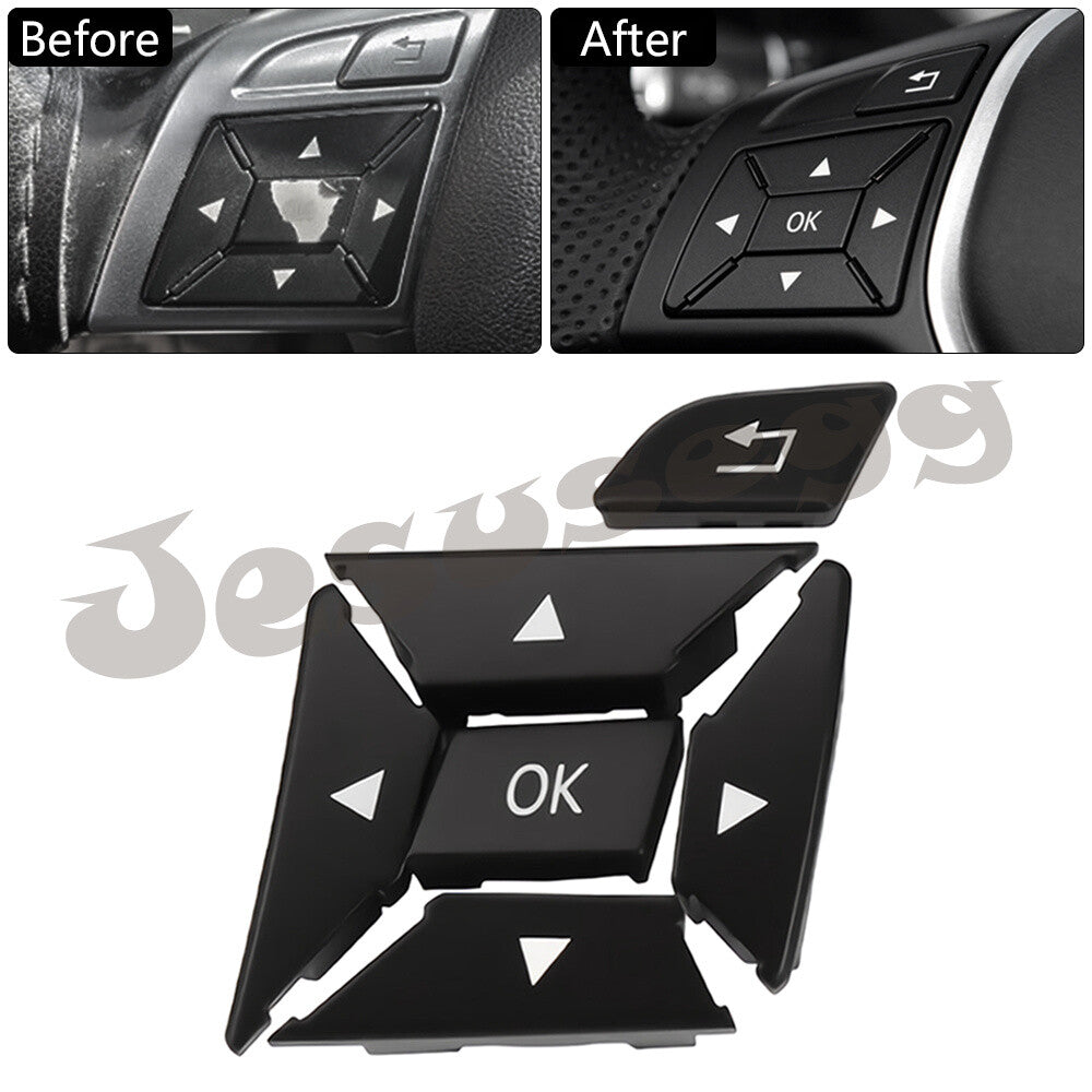 Left Steering Wheel Control Menu Switch Button Cover for Mercedes C Class Black