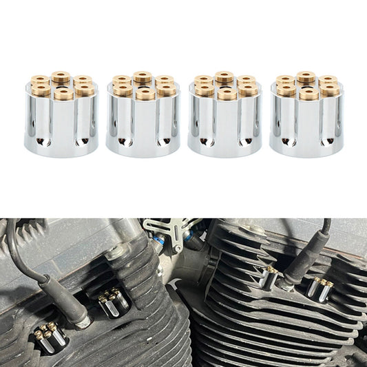 Spark Plug Screw Nut Head Bolt Engine Cover Cap Chrome for Harley Twin Cam 1999+