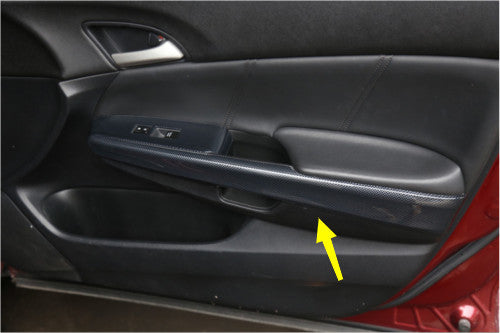 for Honda Accord 2008-12 Carbon Fiber ABS Inner Door Armrest Panel Cover Trim 4x