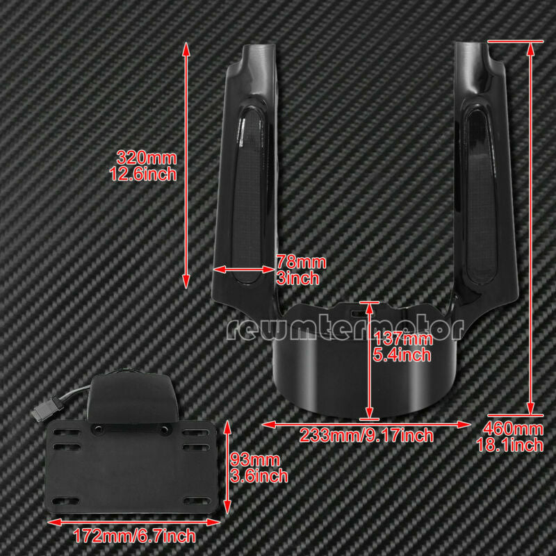 Rear Fender Extension Fascia Turn Signal Running Brake Fit for Harley 2009-2013