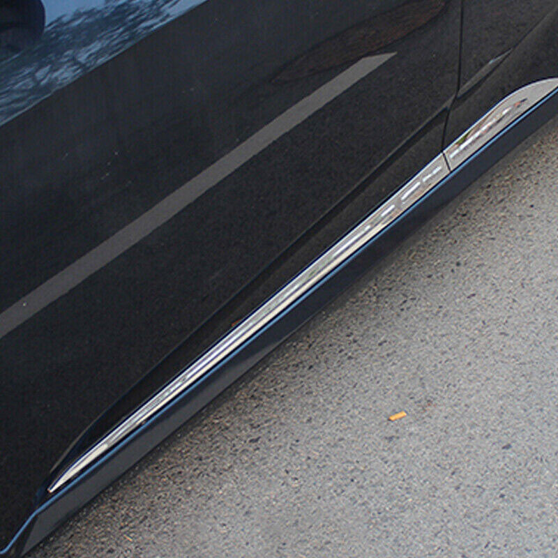 4x for Honda for Civic 2016-2021 Chrome Steel Body Door Side Molding Cover Trim Set