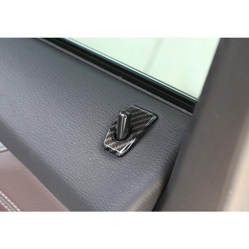 for BMW X5 X6 F15 2014-18 ABS Carbon Fiber Inner Door Bolt Lock Down Cover Trim