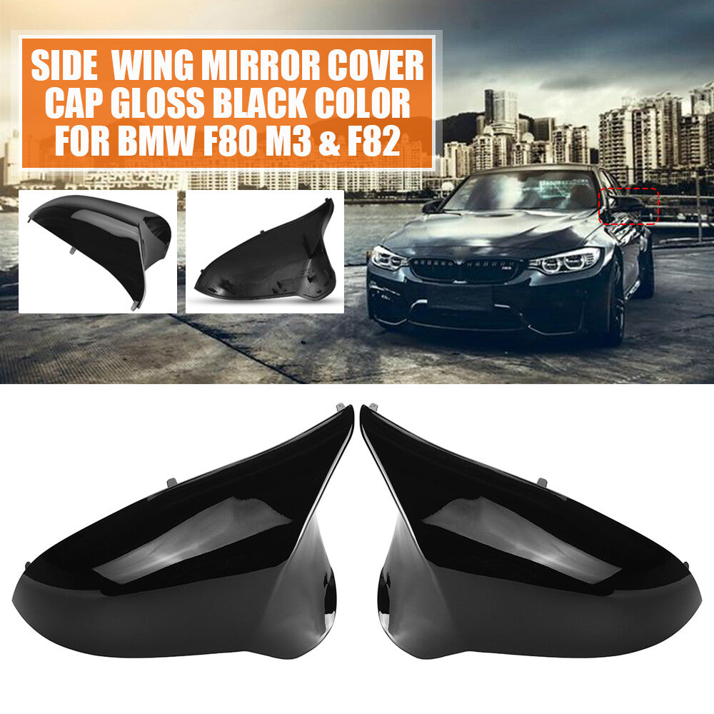 Replacemet side mirror cover, glossy black, suitable for BMW F80, M3, F82, M4 (2015-2019).