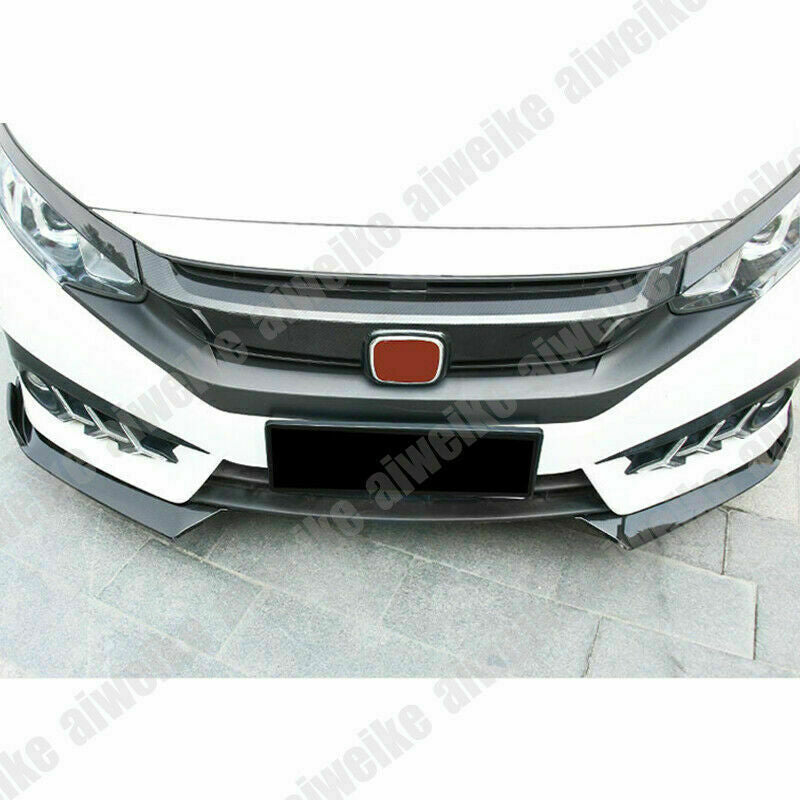 for Honda for Civic 2016-21 Carbon Fiber Front Bumper Lip Diffuser Splitter Spoiler