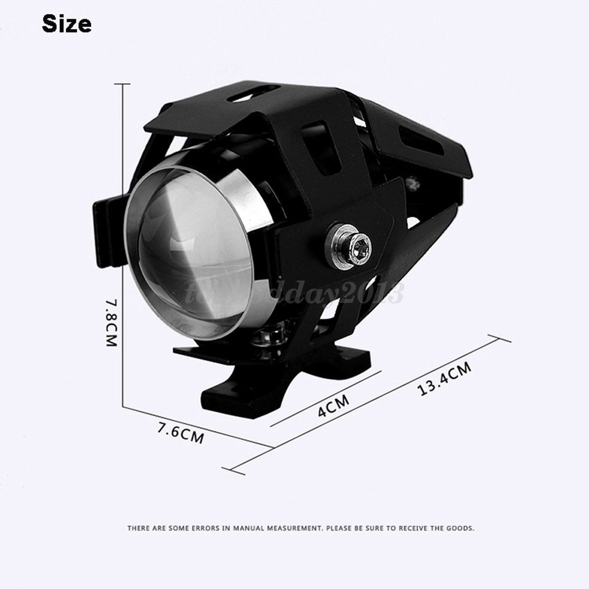 2-piece universal 125W U5 motorcycle LED headlight, driving fog light, spotlight