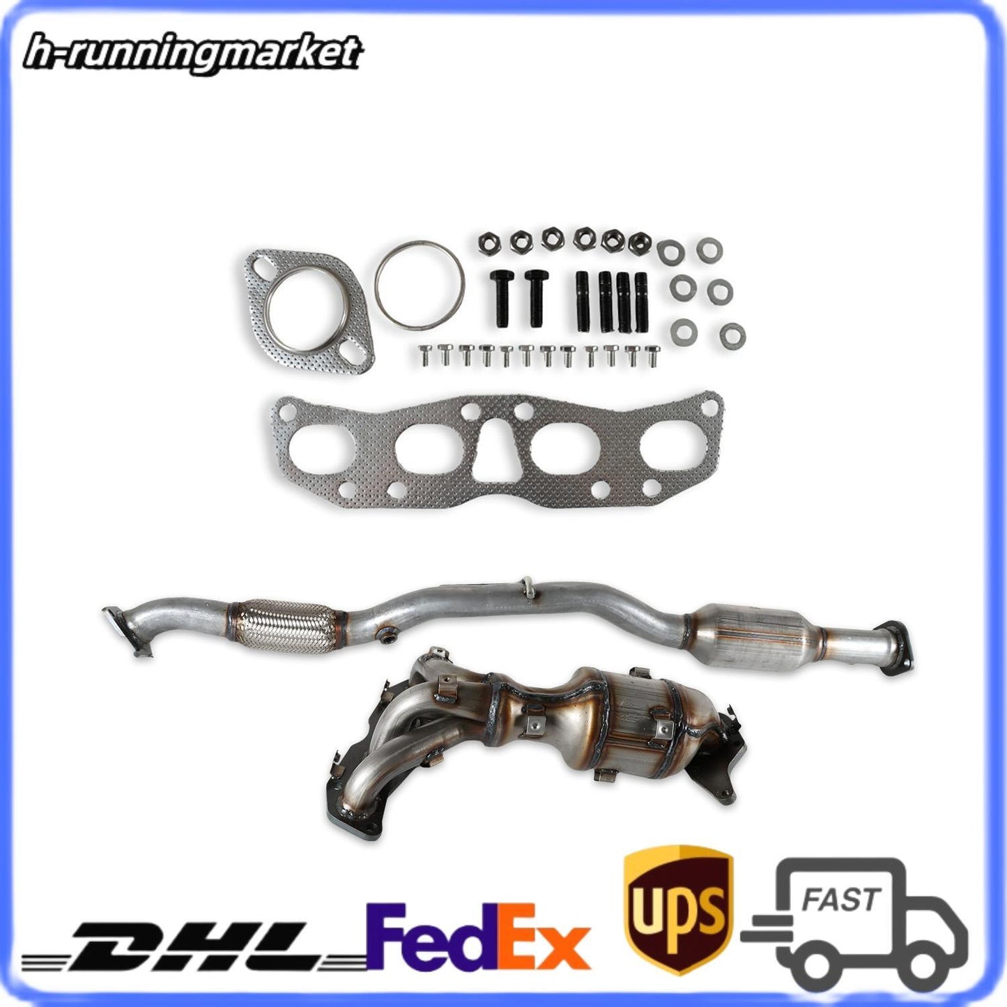 2pcs+Bolts Screw Seal 2.5L Catalytic Converter For 2007-2013 for Nissan Altima 54782