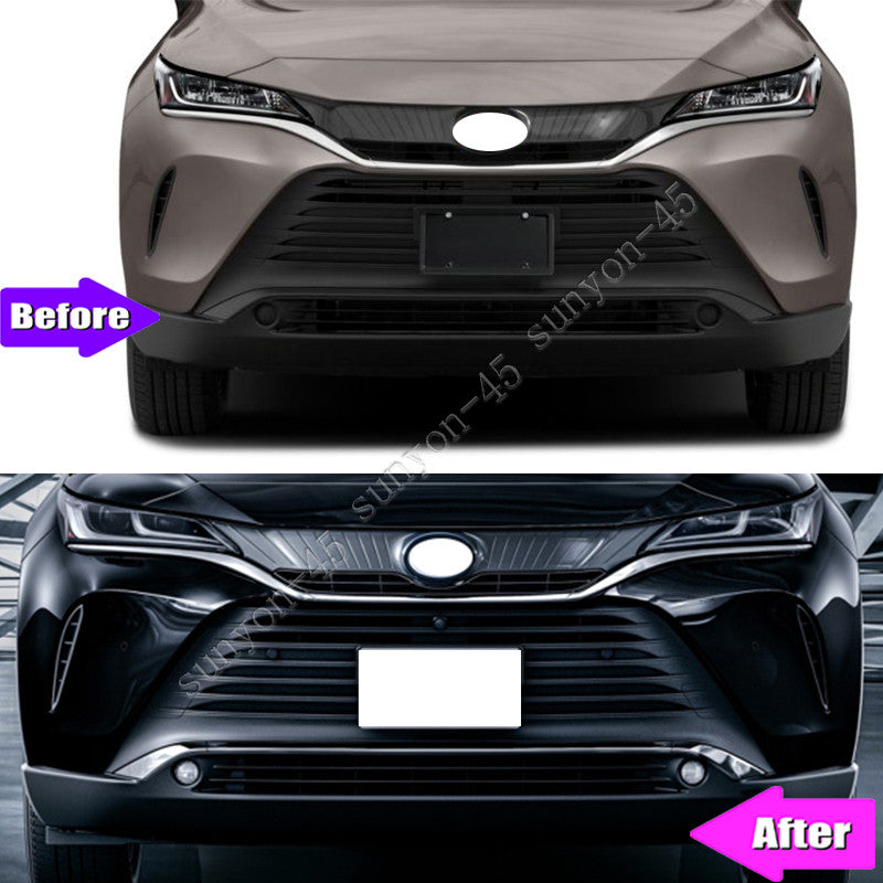 for Toyota Venza 2021-2023 Chrome ABS Front Bumper Lower Strip Cover Decor 3Pcs