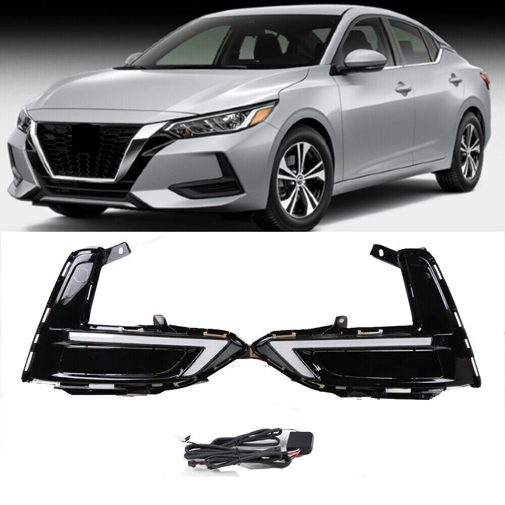 LED DRL Daytime Running Lights Fog Lamps Pair 3Color for Nissan Sentra 2020-2022