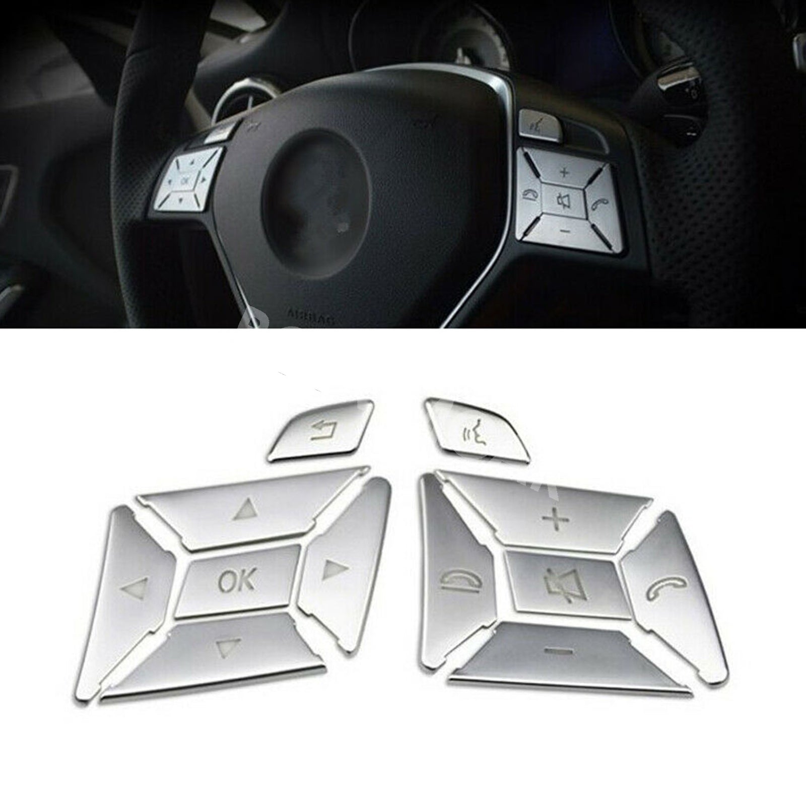 Fit for Mercedes Benz ML Class W166 2012-2015 Steering Wheel Cover Decoration