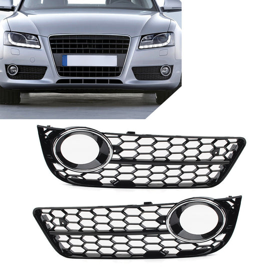 Honeycomb Mesh Front Bumper Fog Light Grille Cover for Audi A5 2008-2011 2010