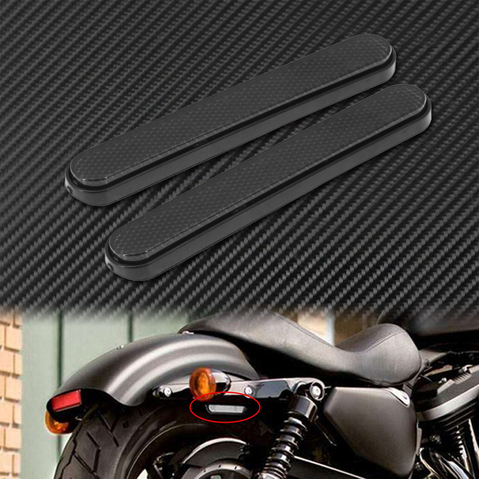 Amber Front Rear Reflector Sticker Saddlebag Latch Lower Fork Fit For Sportster