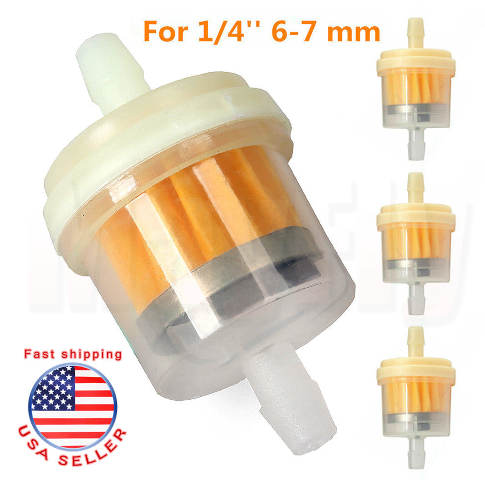 fit for 4pcs 1/4 6-7mm Scooter Hose Inline Gas Oil Fuel Filter Small Engine