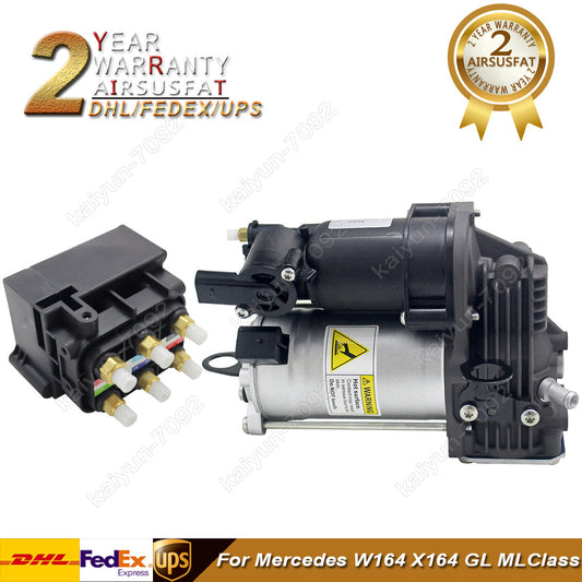 Air Suspension Compressor Pump + Valve Block for Mercedes W164 X164 GL MLClass