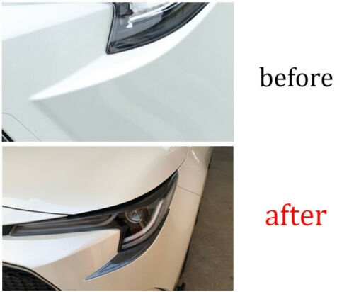 2X Black Front Headlight Lamp Eyebrow Trim Strip for Toyota for Corolla US 2019-2023