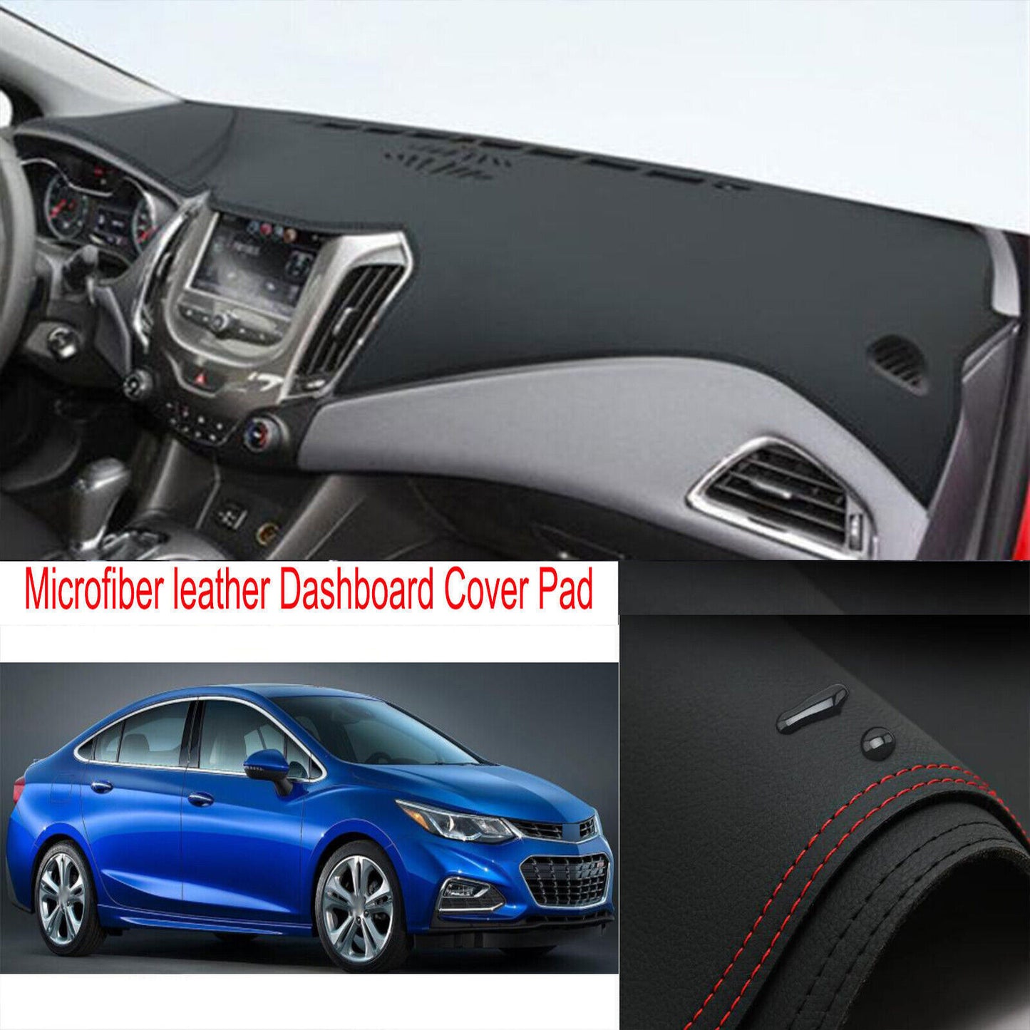 PU leather Dashboard Dash Mat Non-slip DashMat Sun Shade for Cruze Sedan 16-2021