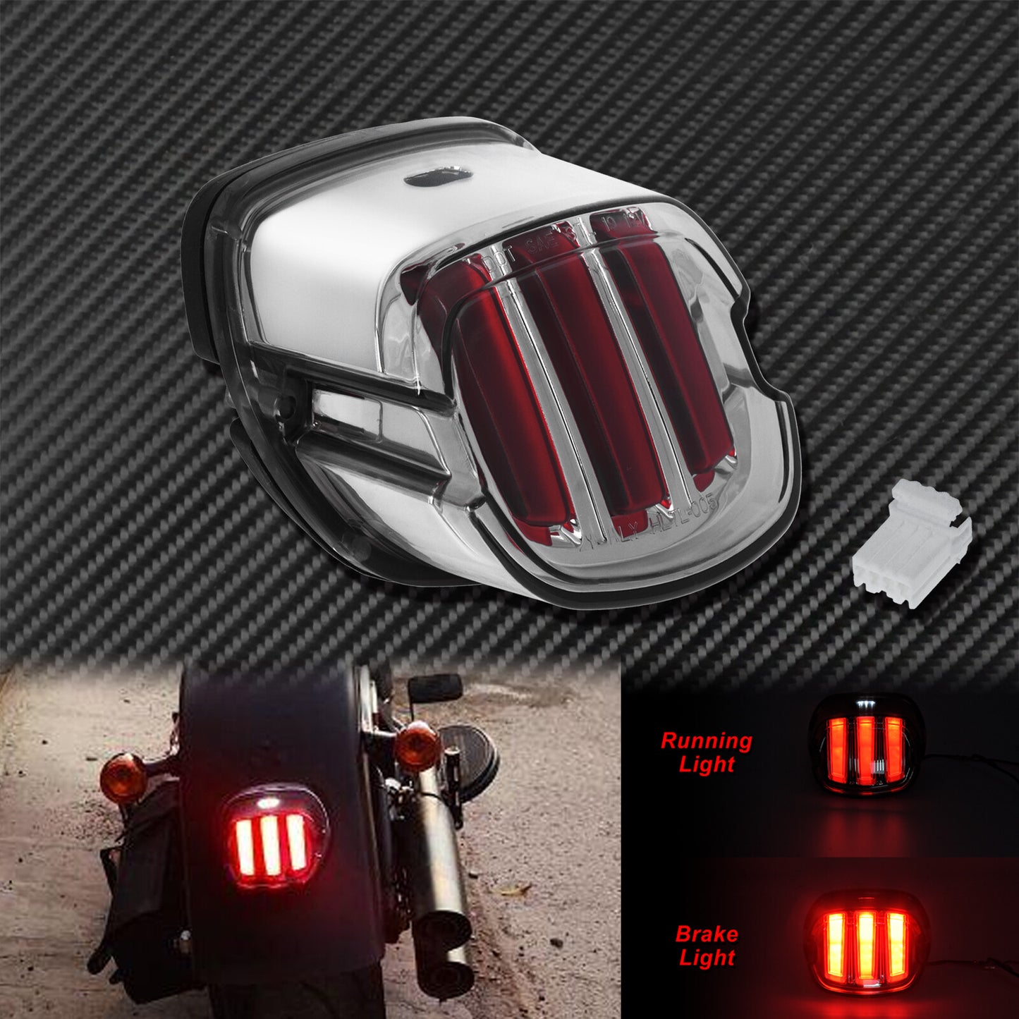 Running Brake LED Tail Light Lamp Red Fit for Harley Sportster 99-19 Dyna 99-17
