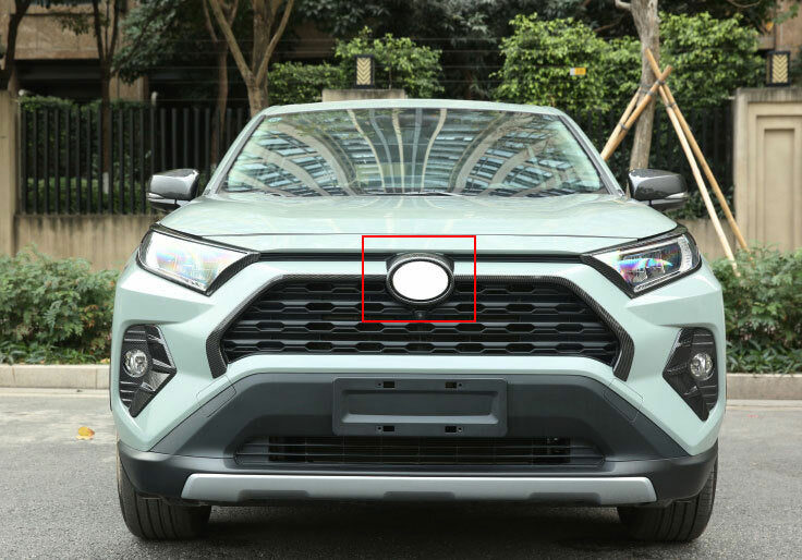 1PCS Carbon Fiber Front Logo Emblem Badge Cover Trim for Toyota RAV4 2019-2021