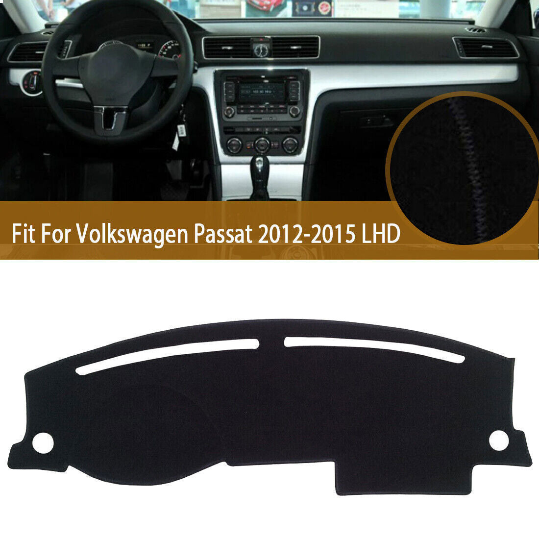 1X Inner Dashboard Dash Mat Non-slip DashMat Sun Pad for Volkswagen for Passat 12-15